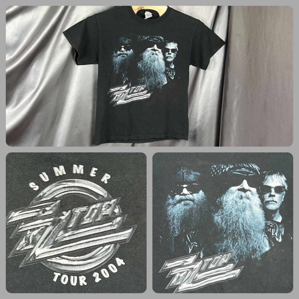 Vintage ZZ Top Summer‎ Tour 2004 T Shirt Black Delta Pro Weight Adult M Concert
